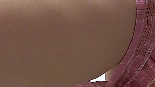 Girls-only Apartment in Japan, a Girl with Natural Tits Cleaning in a See-through Mini-skirt Uniform and Wedgie Thong Panties