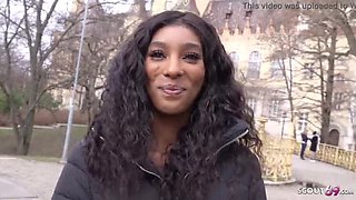 German Scout Picks Up Slim Ebony Teen for Rough Public Fuck - Asia Rae Gets Creampie