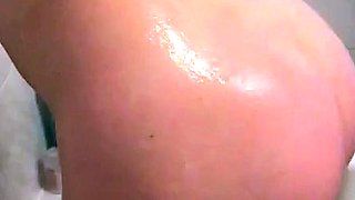 Busty curly brunette with big boobs fucks on couch