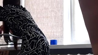 While My Girlfriend Was Hanging Out the Laundry I Fucked Her Pussy Hard