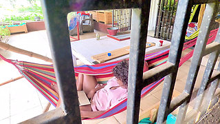 Lazy Sunday on the Patio Flow Gets Caught Mastrubating in Her Hammock