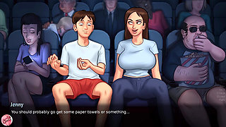 Date with my stepsister at the movies, I stick my cock in her and cum inside (Summertime Saga #30) - Jazziuu
