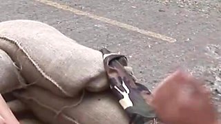 Hot and horny female soldiers fuck each other while exercising