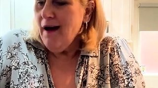 Big Boobed Blonde Masturbates With A Dildo In The Bathroom