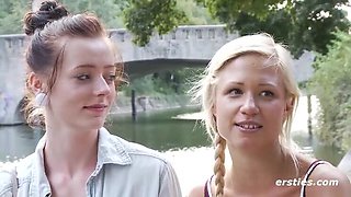 German Amateur Lesbians Gabi Gold Fuck in Bikini Shop Dressing Room - Public Sex & Pussy Licking