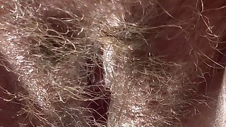 Closeup - Hairy Pussy Deeply Fucked and Soaked