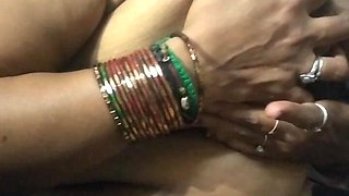 Indian Desi Aunty Hot Showing and Sucking Nipples Herself