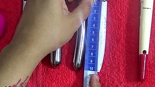 Japanese Wife Cervix insertion objects 2 vibrators and chain
