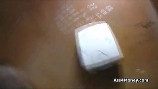 Library blowjob with Latina coed