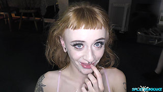 A Slim Tattooed Teen Girl Pleasing Every Dick in the Room