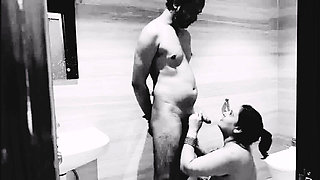 Stepmom and Stepson Take Shower and Having Sex in Bathroom