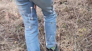 Redhead Risky Masturbate and Pee in the Forest 4K