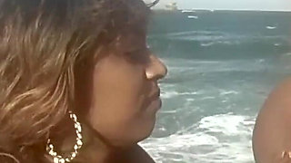 Hot ebony girls fucks on beach