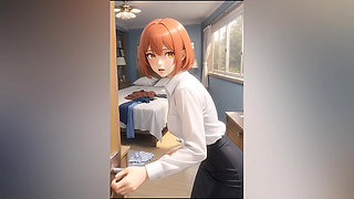 Akari fucks her boss in the office! - Anime- Spanish Audio- ASMR