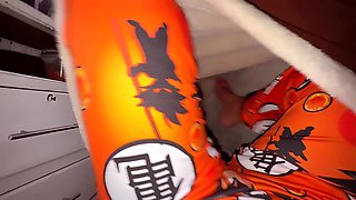 Horny teen masturbates to some hentai