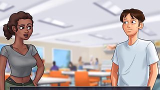 Wild summertime saga with sexy step-sister and moaning in an animated adventure