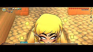 Minecraft-themed anime babe LoveSkySanHentai shows off a sexy cheerleader body in part 74