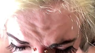 Cute amateur blonde sucks and cumshot