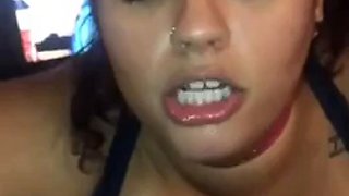 Latina sucks cock