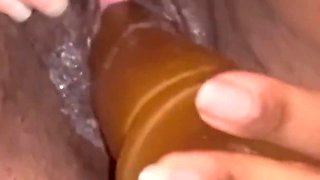 Stimulating My Clit with Vibrator Fucking My Pussy with Big Dildo