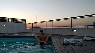 Cumming a Lot in the Pool at Sunset - Accounter Adventures