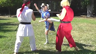 Takes Two Cocks Until They Cum In Her Face Porn Cosplay Parody With Stella Luxx, One Piece And Master Tyler Drake