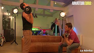 AmateurEuro - Two naughty guys train with one beauty