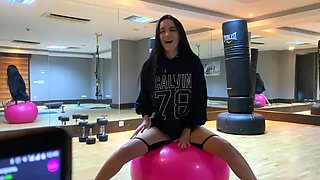 Brown-Haired with edible bum doing sport with lovense obese in vagina (lovense manage) Porno Movies - Tube8