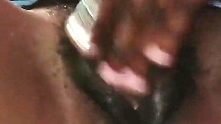 Ebony Masturbating at Work