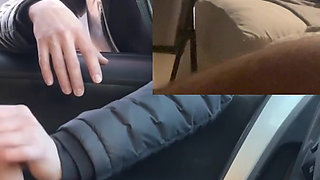 Parking Lot Jerking off She Can't Stop to Watch My Hard Cock