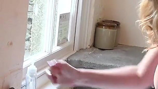 Lily May in the utility room