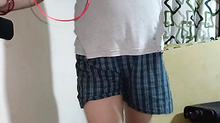 I m horny and naked during my gym session. Bumping my tits and ass. Real homemade video