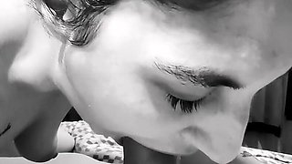 POV Blowjob and Deepthroat Akasha Black and White