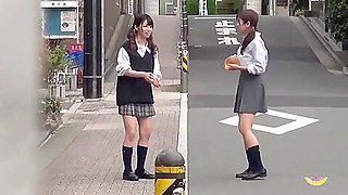 japanese schoolgirls mischievous peeing