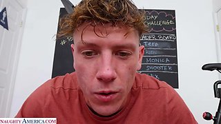 Sexy Tera Winters gets sweaty in the gym with her friend's brother