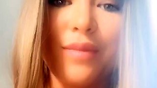 Hot blonde glamour babe solo plays to pleasure her hot body