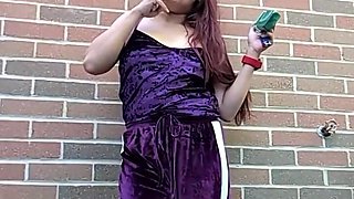 Morning Smoke in My Purple Velour Outfit