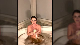 Big boobs mature MILF flaunts soapy ass