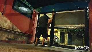 Girl Walks in a Short Dress Without Panties Down the Street and Fucks a Stranger on the Street in Front of Onlookers