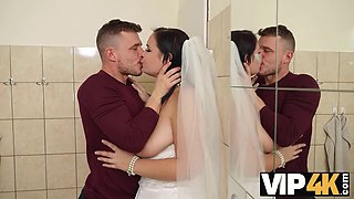 Sofia Lee cheats on her fiance and gets her hairy pussy licked & fucked in the shower