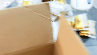 The courier encountered an accident when he delivered the delivery? What does the hostess want to do?