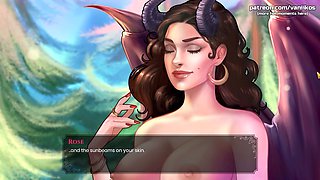 Busty cartoon mom enjoys a steamy creampie in an outdoor summer romance