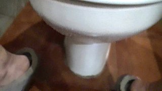 My Stepson Follows Me to See How I Piss From My Hairy Pussy