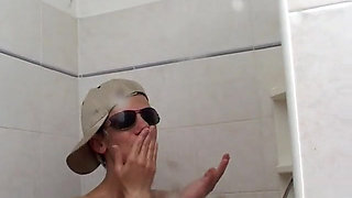 Pissing, anal masturbation in amateur lavatory video