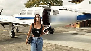 Colombian Model Fucks Her Assistant on a Private Jet while the Pilot Sees!