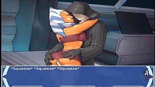 Purity Sin shares a passionate kiss in a Star Wars anime adventure