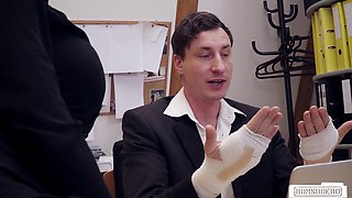 Inked hot MILF gets fucked in the office