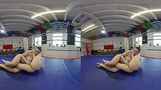 Fetish femdom lesbian sex with tattooed chicks in boxing ring - Redhead lesbian in POV VR