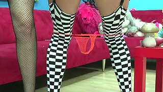 Blonde brunette lesbians flaming pussy licking fingering