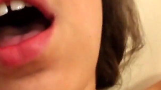 Brunette teen swallows cum and loves it